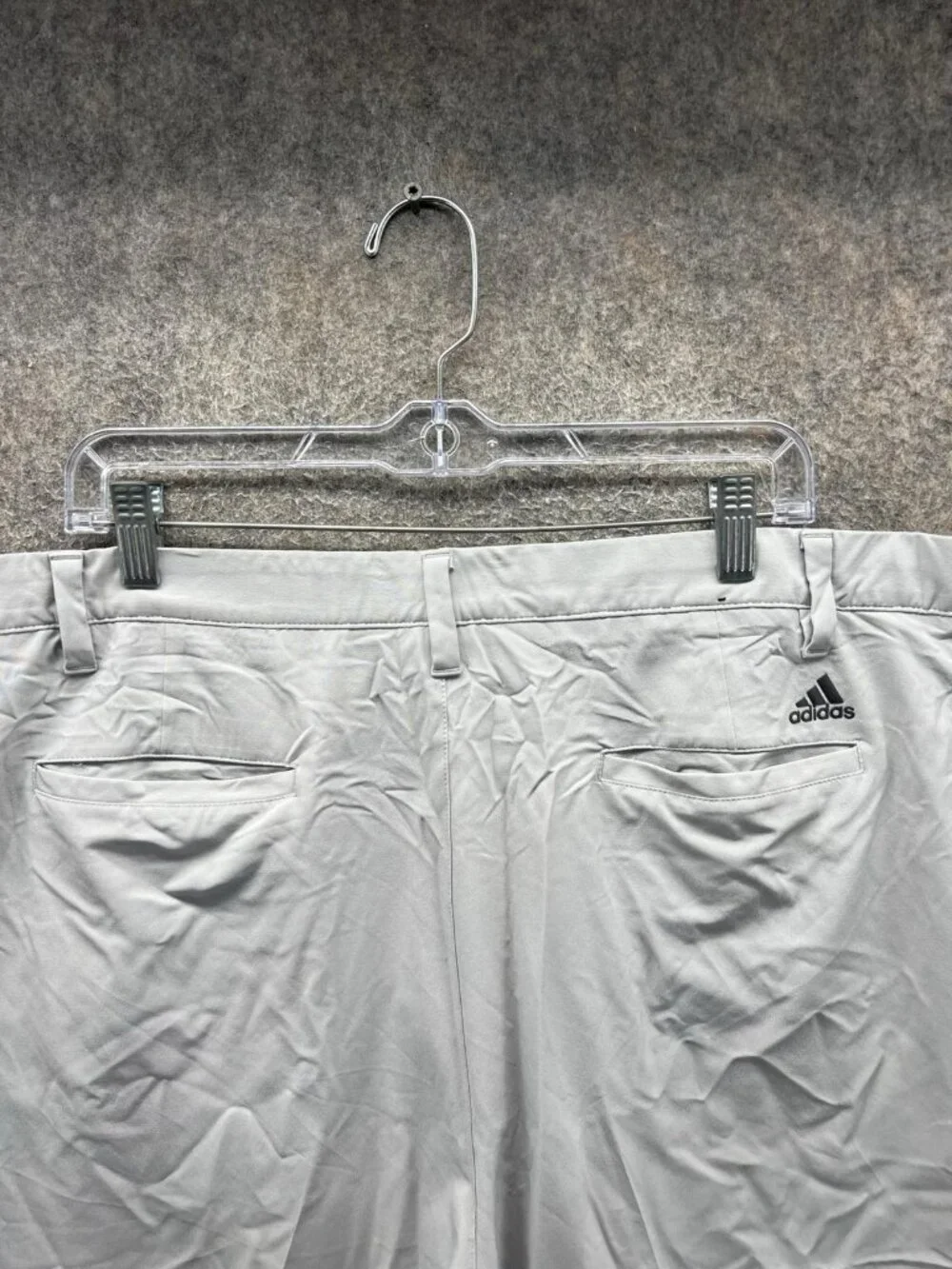 Adidas Shorts Mens 42 Gray Chino Flat Front Stretch 365 Performance Golf Casual